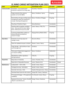 El Nino Cargo Mitigation Plan 2023