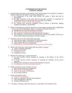 Auditing Theory Reviewer: Multiple Choice Questions