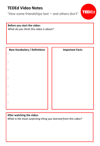 TEDEd Friendship Video Worksheet