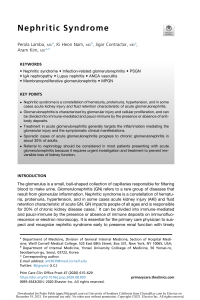 Nephritic Syndrome: Pathogenesis, Manifestations, Treatment