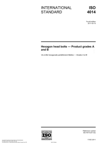 ISO 4014: Hexagon Head Bolts Standard