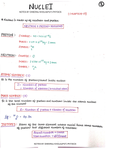 Nuclei Physics Notes: Protons, Neutrons, Isotopes