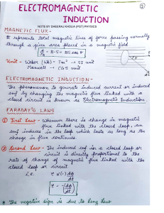 Electromagnetic Induction Notes