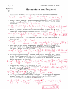 Momentum and Impulse Physics Worksheet