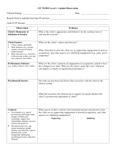 OT Guided Observation Worksheet