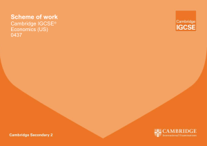 Cambridge IGCSE Economics Scheme of Work