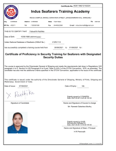 Seafarer Security Training Certificate