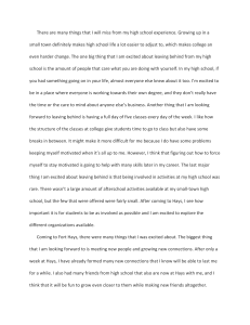 High School to College Transition Essay