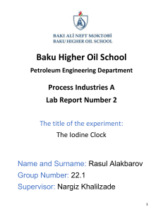 Iodine Clock Lab Report