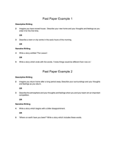 Past Paper Examples: Descriptive & Narrative Writing