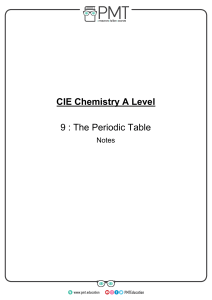 CIE Chemistry A Level Periodic Table Notes