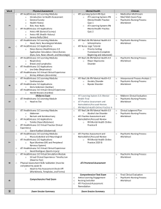 Nursing Course Schedule: Physical & Mental Health