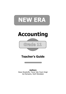 Grade 11 Accounting Teacher's Guide