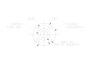 Flange Technical Drawing with Dimensions