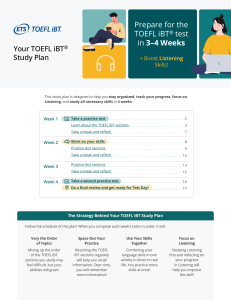 TOEFL iBT Study Plan: 3-4 Week Prep Guide