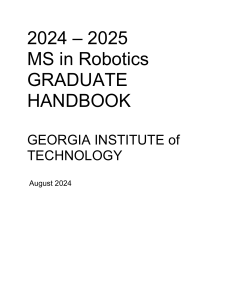 MS Robotics Graduate Handbook 2024-2025