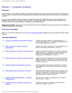 Computer Auditing Course Module