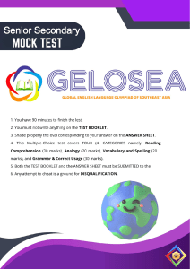 Senior Secondary English Mock Test