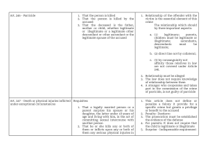 Criminal Law Articles: Parricide, Murder, Homicide & More