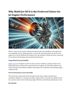 Mobil Jet Oil II: Jet Engine Performance