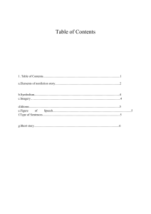 Short Story Analysis Table of Contents