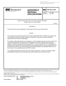 AMS-QQ-A-225/9: Aluminum Alloy 7075 Specification