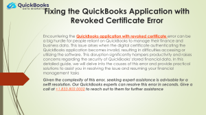 Fix QuickBooks Revoked Certificate Error