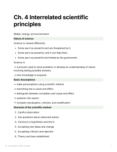 Scientific Principles: Matter, Energy, Environment