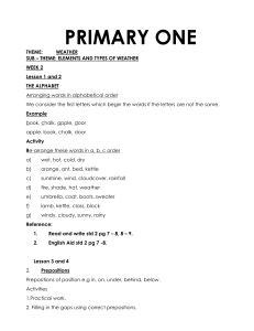 Primary One Lesson Plan: Weather, Grammar, Punctuation