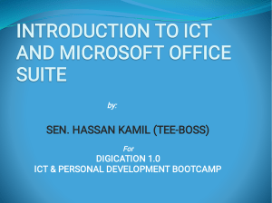 ICT & Microsoft Office Suite Introduction