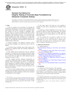 Concrete Deep Foundation Integrity Testing Standard