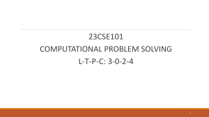 Computational Problem Solving Course Presentation