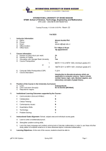 Discrete Mathematics Syllabus - MTH 2300