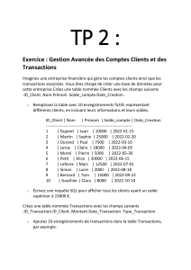 Exercice SQL: Gestion Clients, Transactions, Patients