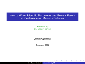 Scientific Writing & Presentation Guide