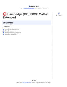 IGCSE Maths Sequences Revision Notes