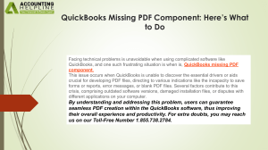 QuickBooks Missing PDF Component: Fix Guide