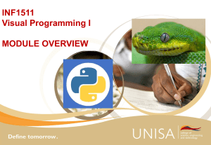 INF1511 Visual Programming I Module Overview