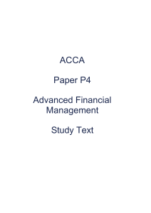 ACCA P4 Advanced Financial Management Study Text