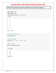 Informatics Practices Practical File: Pandas & SQL