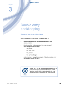 Double Entry Bookkeeping Chapter