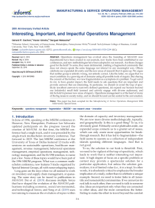 Operations Management Evolution & Impact