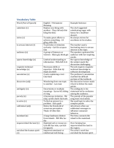 English-Vietnamese Vocabulary Table