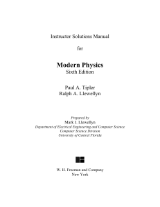 Modern Physics Instructor Solutions Manual, 6th Edition