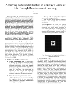 Reinforcement Learning in Conway's Game of Life