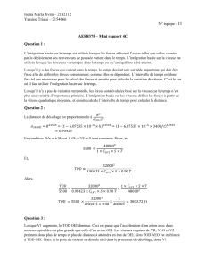 Rapport technique sur l'intégration et la distance de décollage