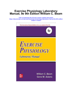 Exercise Physiology Lab Manual, 9th Ed