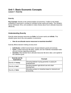 Scarcity: Basic Economic Concepts Lesson