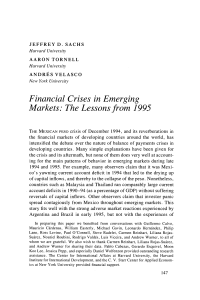 Financial Crises in Emerging Markets: Lessons from 1995