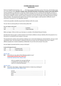 Northern Ireland Referendum Questionnaire